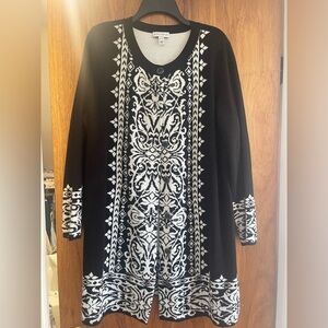 Susan Graver Black and White Cardigan
